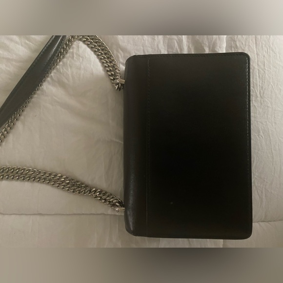 Black Saint Laurent Kate Small Grain De Poudre Shoulder Bag on Chain - Picture 4 of 11